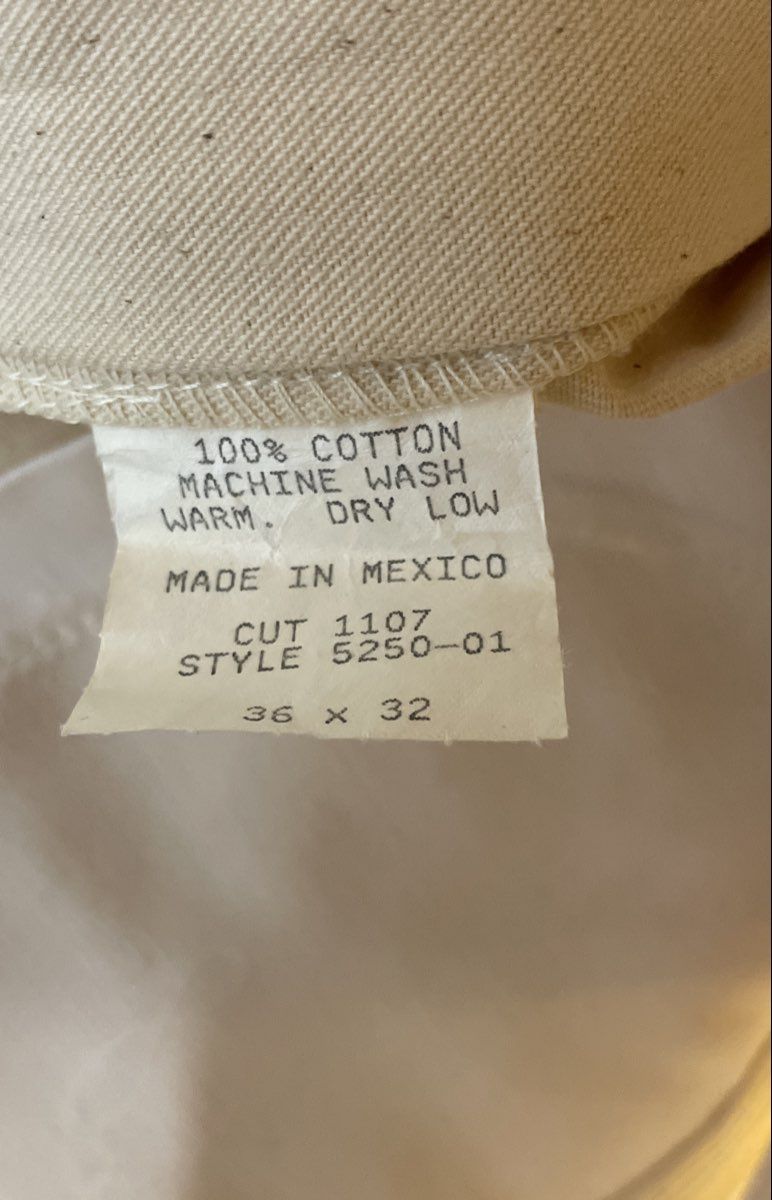Vintage 90s Caboose Men's Carpenter Jeans Natural Cotton Workwear NOS 36x32