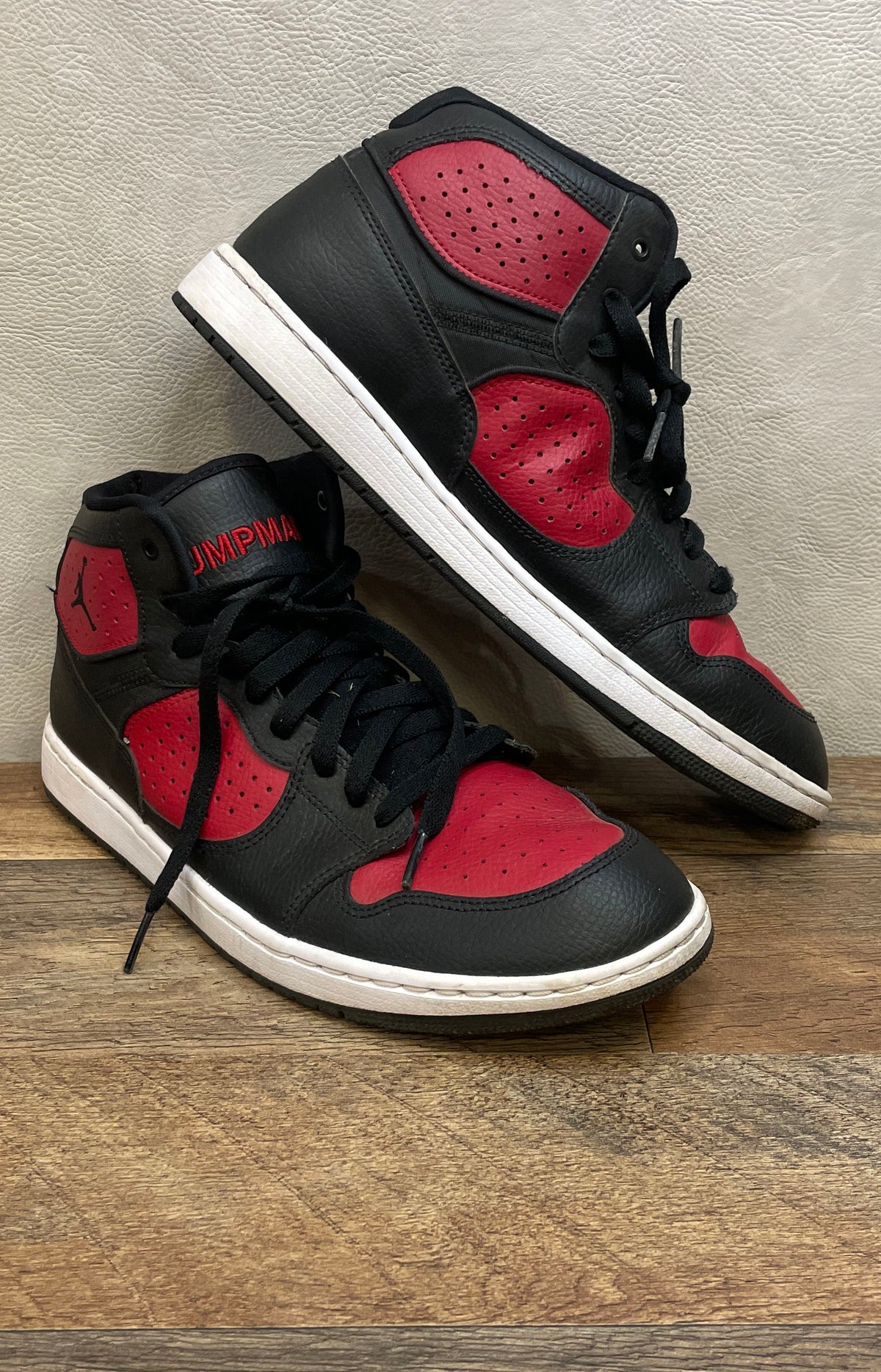 Nike Air Jordan Access Black Gym Red White Mid Top Basketball Sneakers Size 11