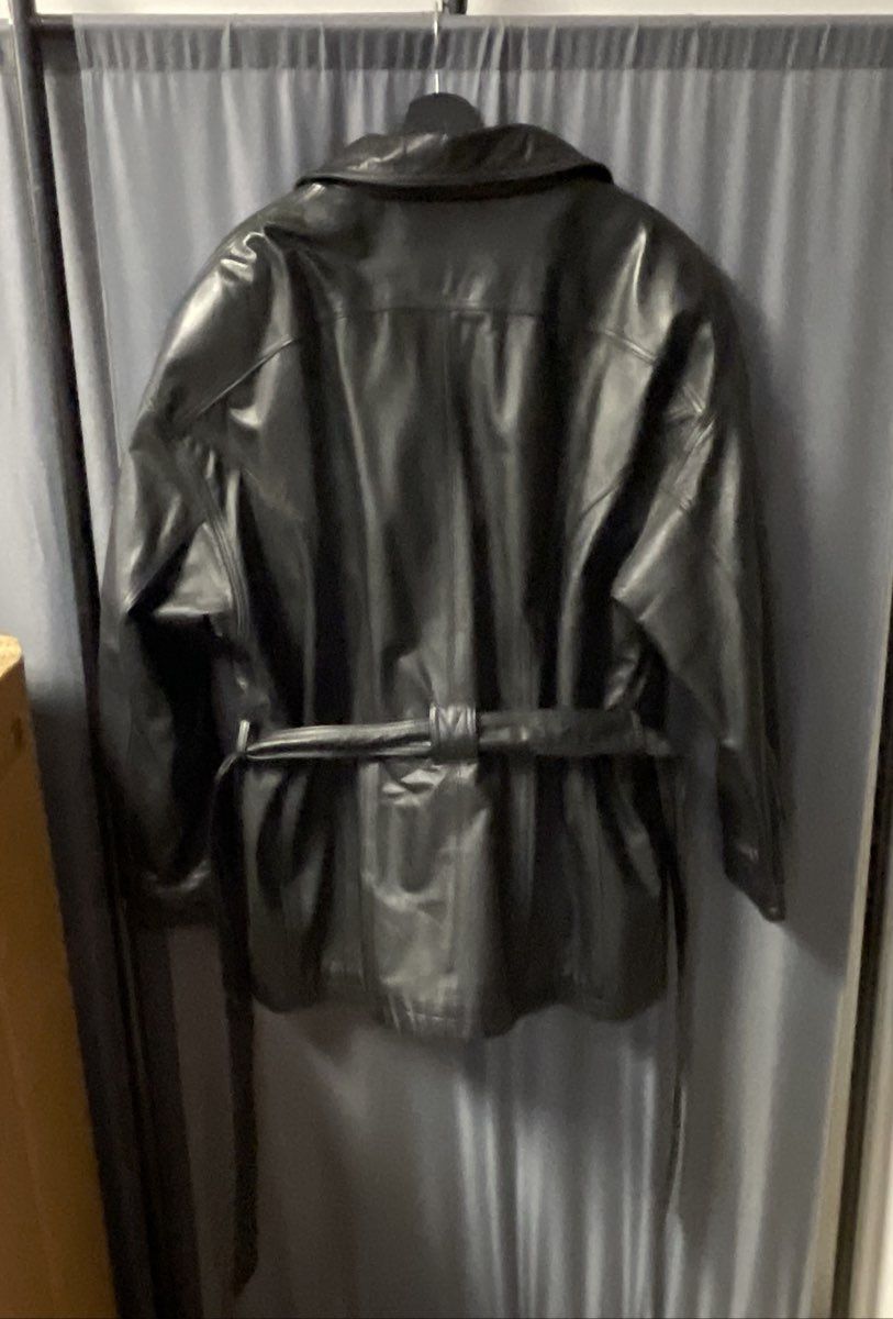 Vintage 90s Wilsons Men's Black Belted Leather Coat Thinsulate Insulated Sz XL