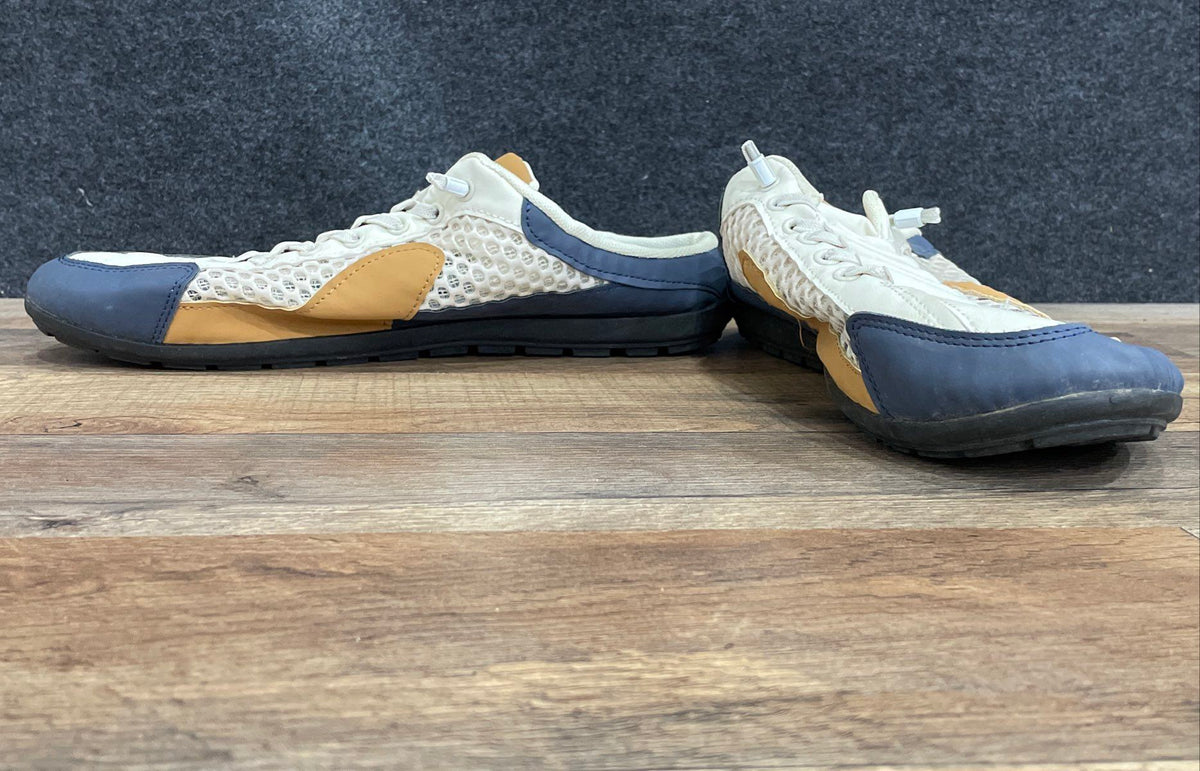 Blue White Tan Mesh Slip-On Mule Backless Sneakers Size 47