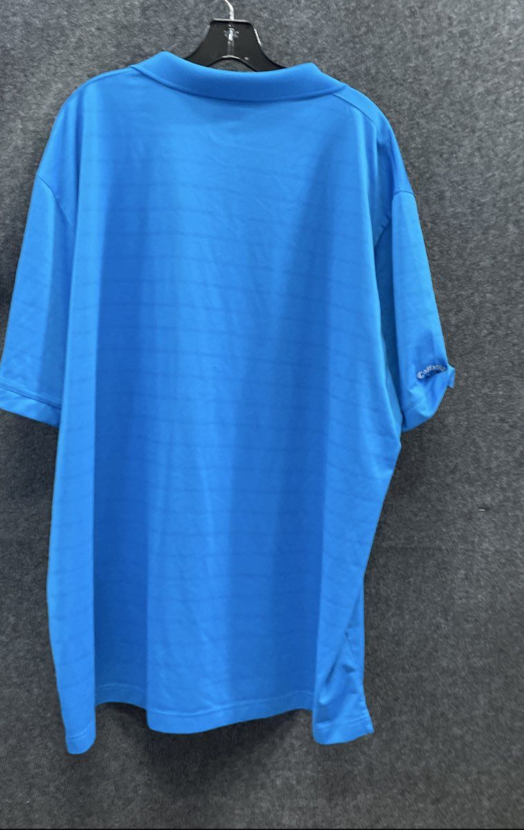 Callaway Men's Blue Opti-Dri Textured Stripe Short Sleeve Polo Shirt Sz XXXL