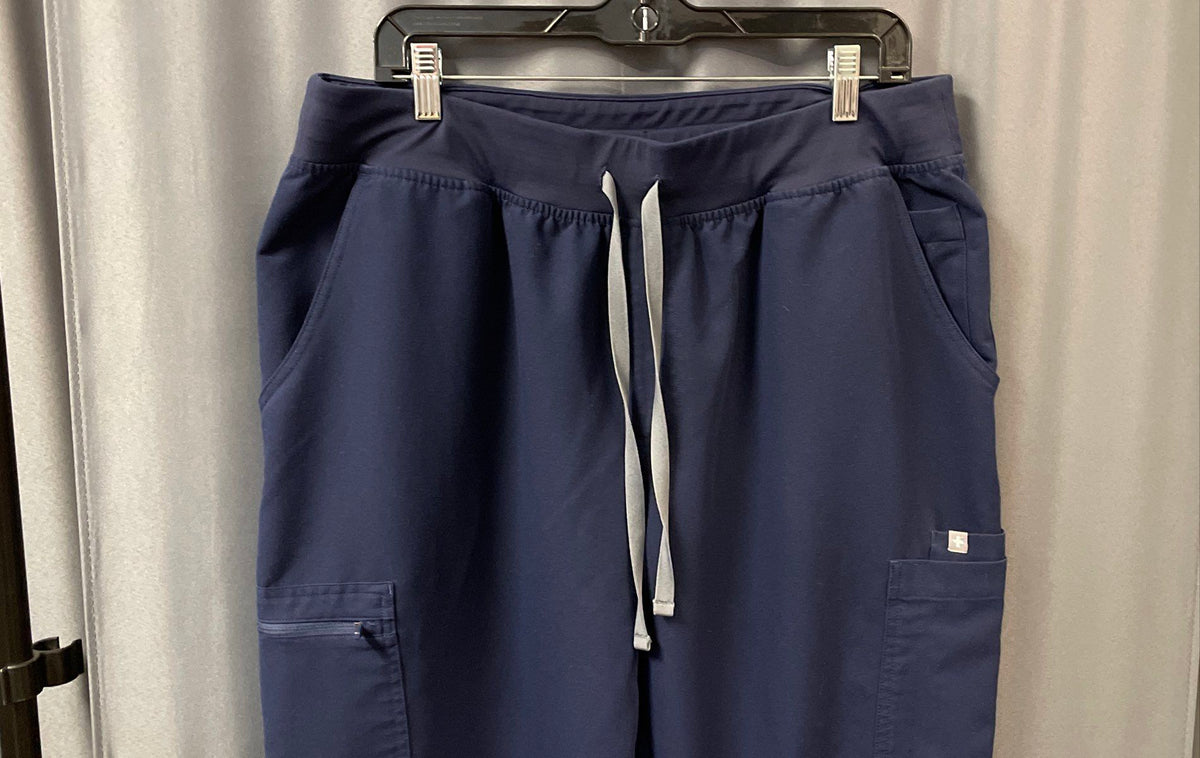 Figs Women's Navy Blue Yola High Waist Cargo Scrub Pants Sz XXL/P