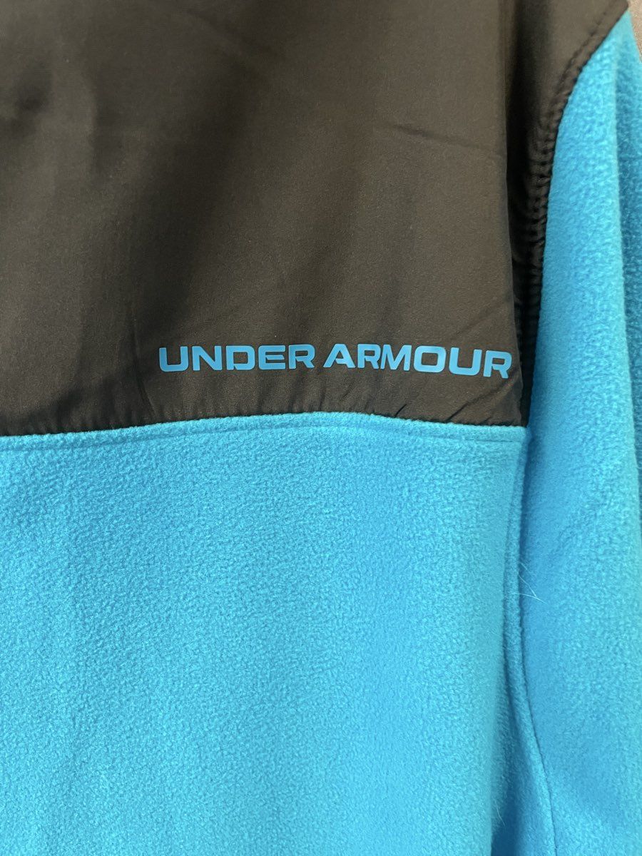 Under Armour Men's Blue Black Storm Fleece Hybrid 1/2 Zip Loose Jacket Sz XL
