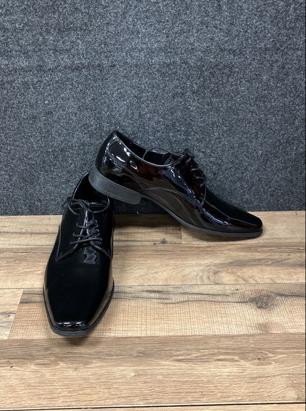Calvin Klein Brodie Black Patent Oxford Dress Shoes Men's Size 10