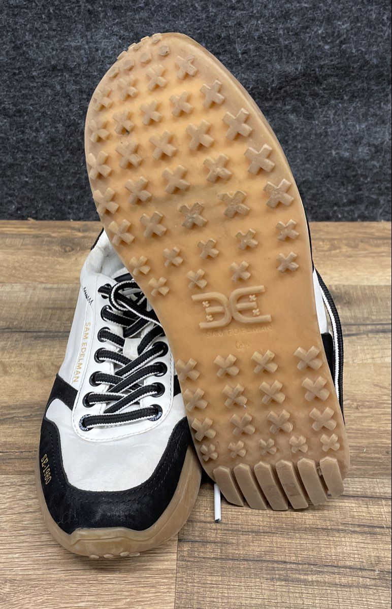 Sam Edelman Layla White Black Gum Fashion Sneakers Women's Size 6.5