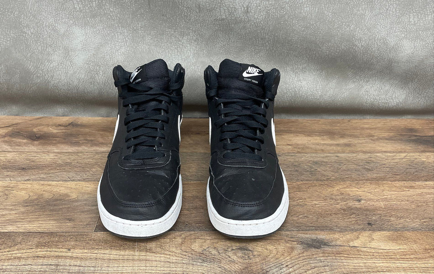 Nike Court Vision Mid Next Nature Black White Sneakers Men's Size 9.5