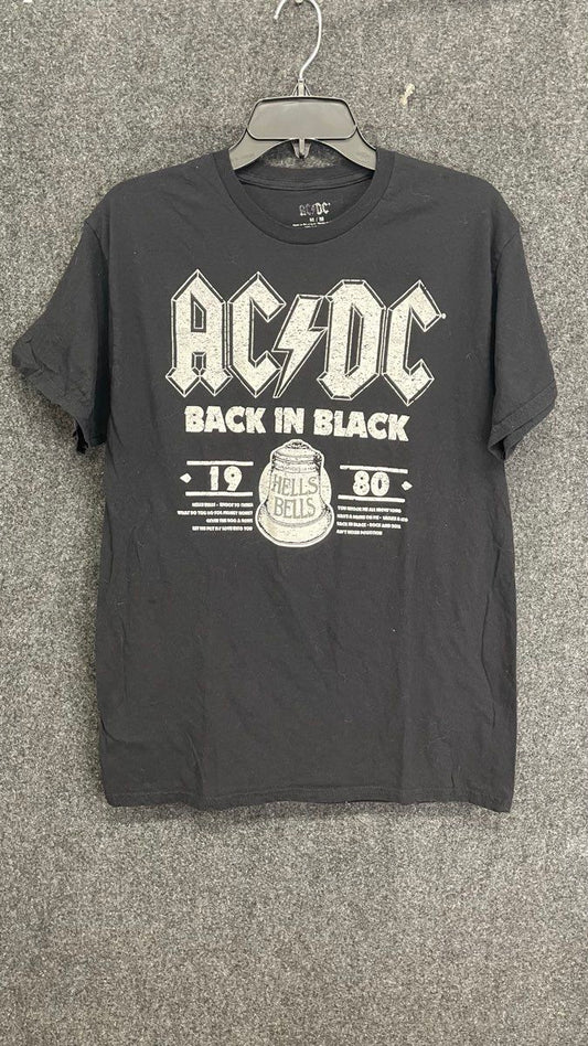 AC DC Back in Black Hells Bells 1980 Album Graphic T-Shirt Reprint Sz M