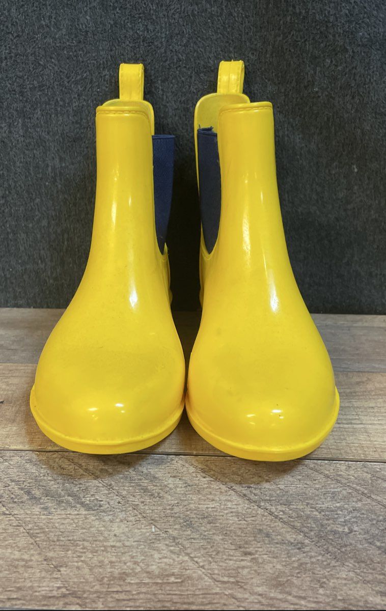 Lauren Ralph Lauren Yellow Navy Chelsea Ankle Rain Boots Size 6