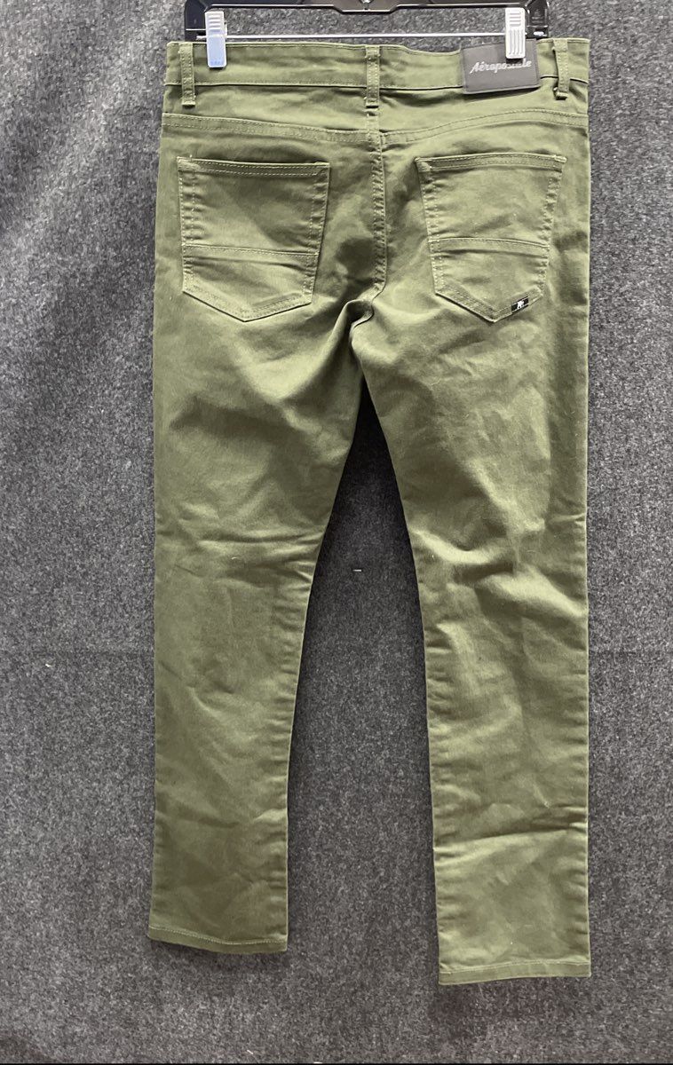 Aeropostale Men's Olive Green Twill 5-Pocket Casual Chino Pants Sz 32x30