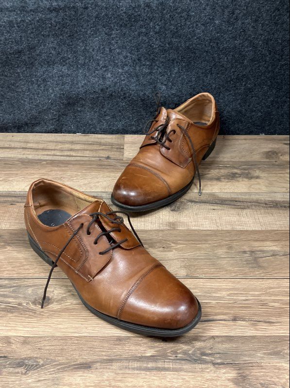 Florsheim Midtown Cap Toe Oxford Cognac Leather Men's Shoes Size 12 D