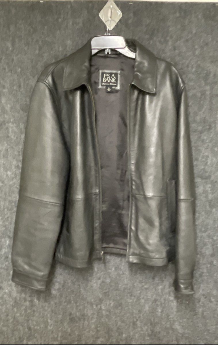Jos. A. Bank Men's Signature Collection Black Genuine Leather Jacket Size L