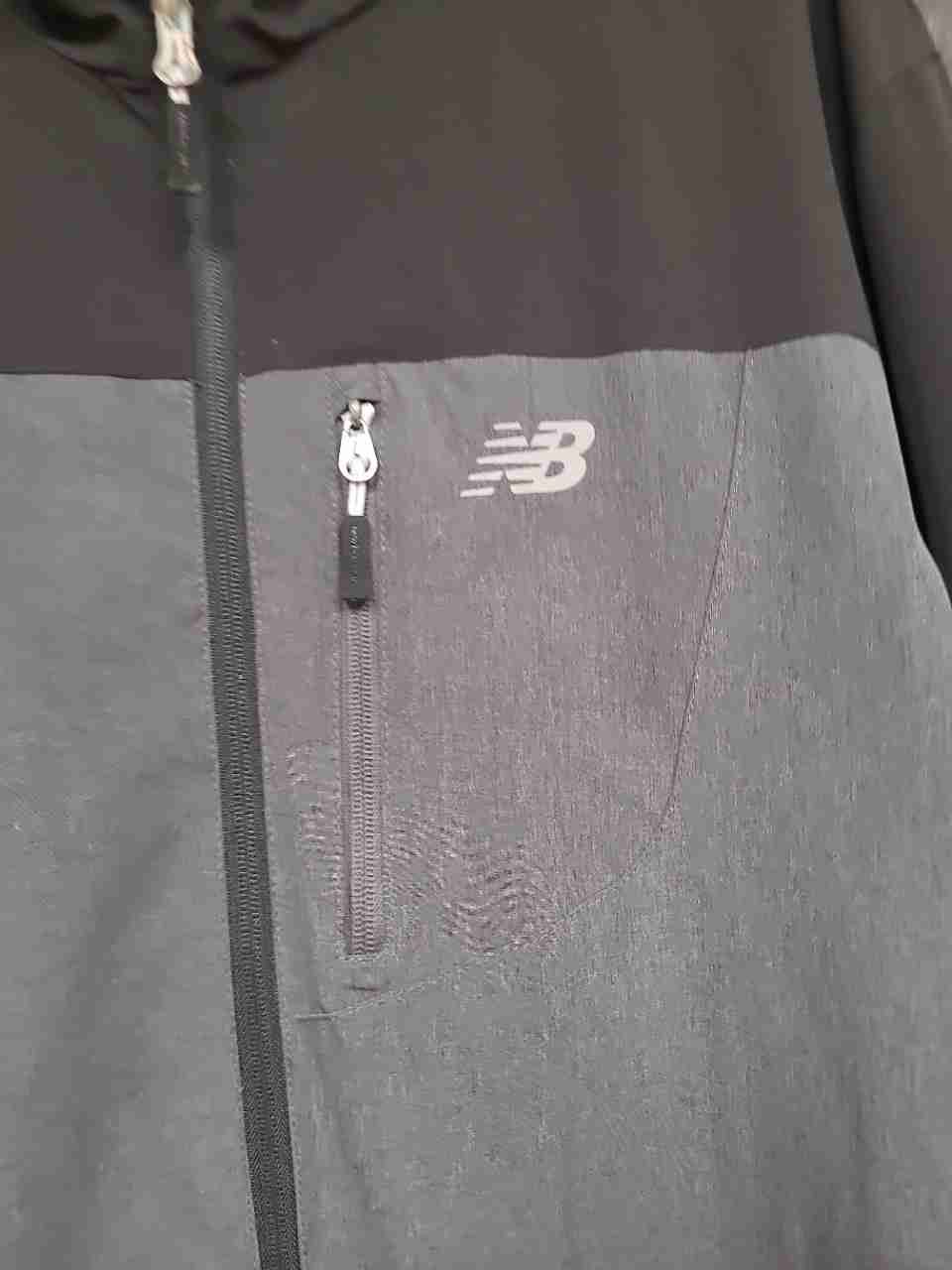 New Balance Men's Gray Black Softshell Full Zip Mock Neck Jacket Sz M