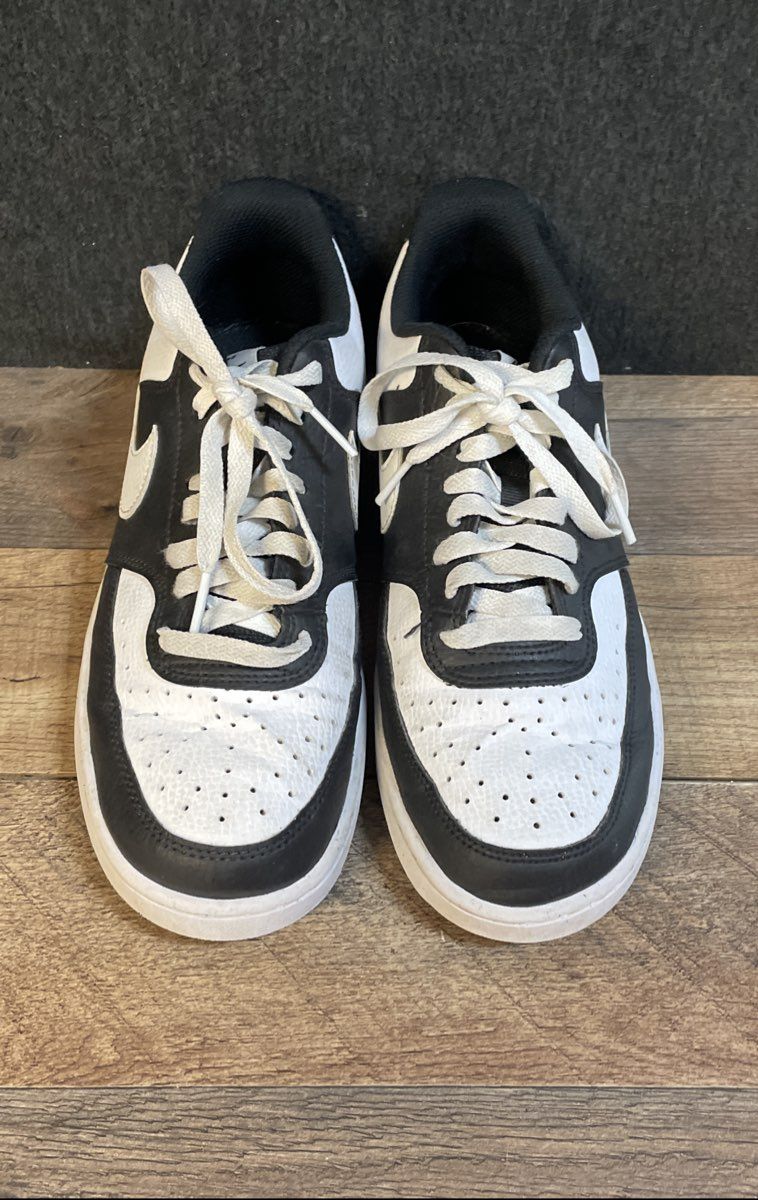 Nike Court Vision Low Next Nature Black White Sneakers Women's Size 9