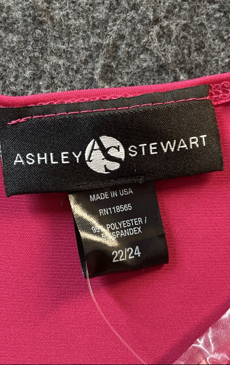 Ashley Stewart Women's Pink Ruby Wine V-Neck Ruched Maxi Dress Sz 22/24 NWT