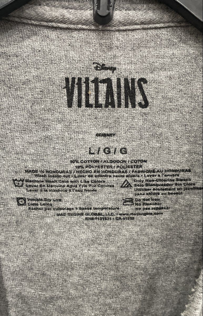 Disney Villains Women's Gray Bad Girls Have More Fun Graphic T-Shirt Size L