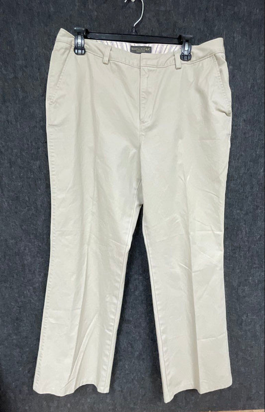 Banana Republic Women's Harrison Chino Pants Khaki 100% Cotton Trousers Sz 14