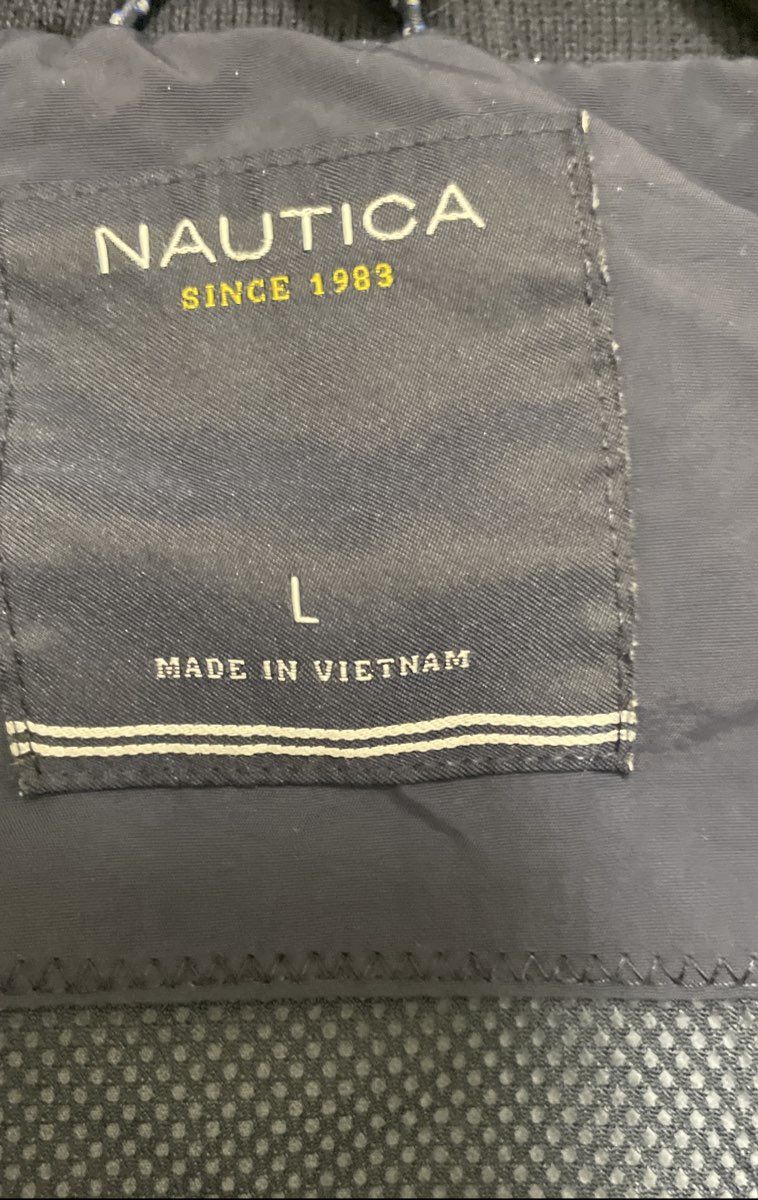 Nautica Men's Navy Blue Full Zip Mesh Lined Windbreaker Jacket Size L