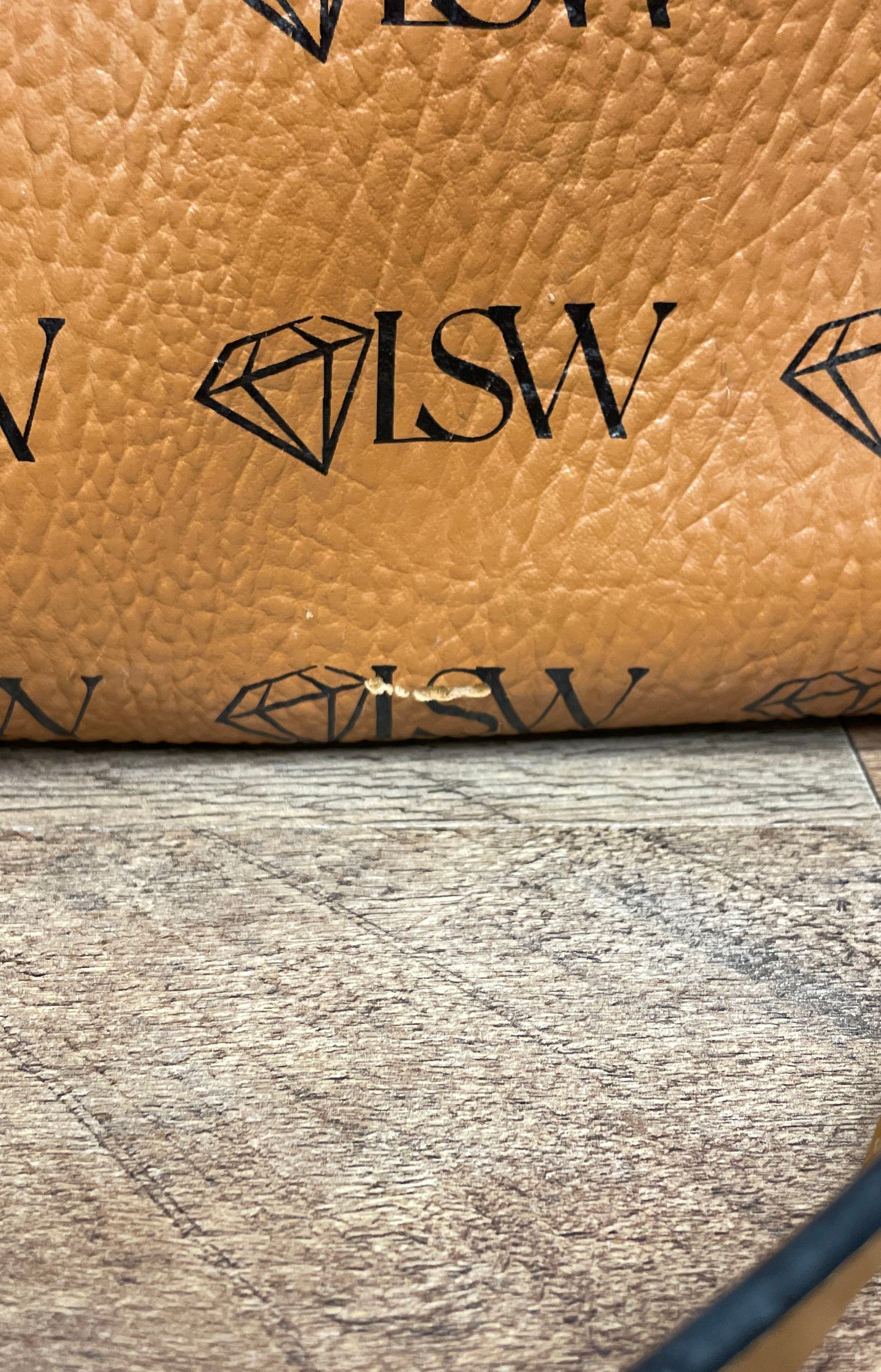 MSIW Munchen Monogram Tote Bag Tan Large Shoulder Bag