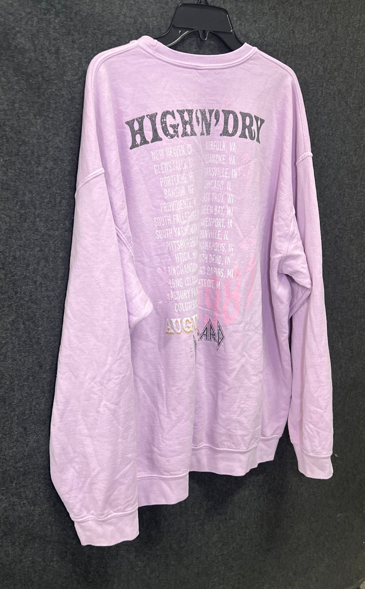 Def Leppard Lavender High 'N' Dry 1981 Tour Graphic Crewneck Sweatshirt