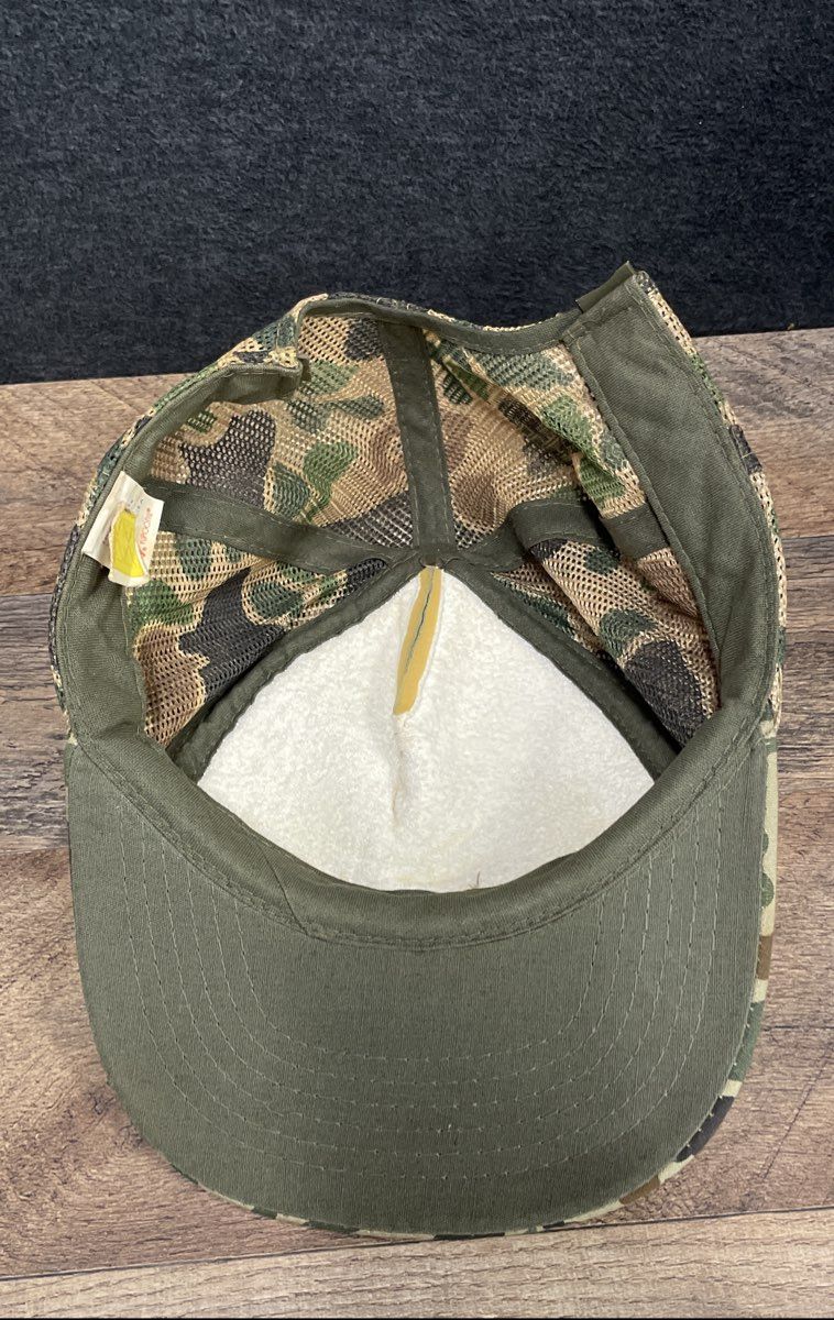 Vintage 1985 Arnold Schwarzenegger Commando Movie Promo Hat Camo Trucker OSFA