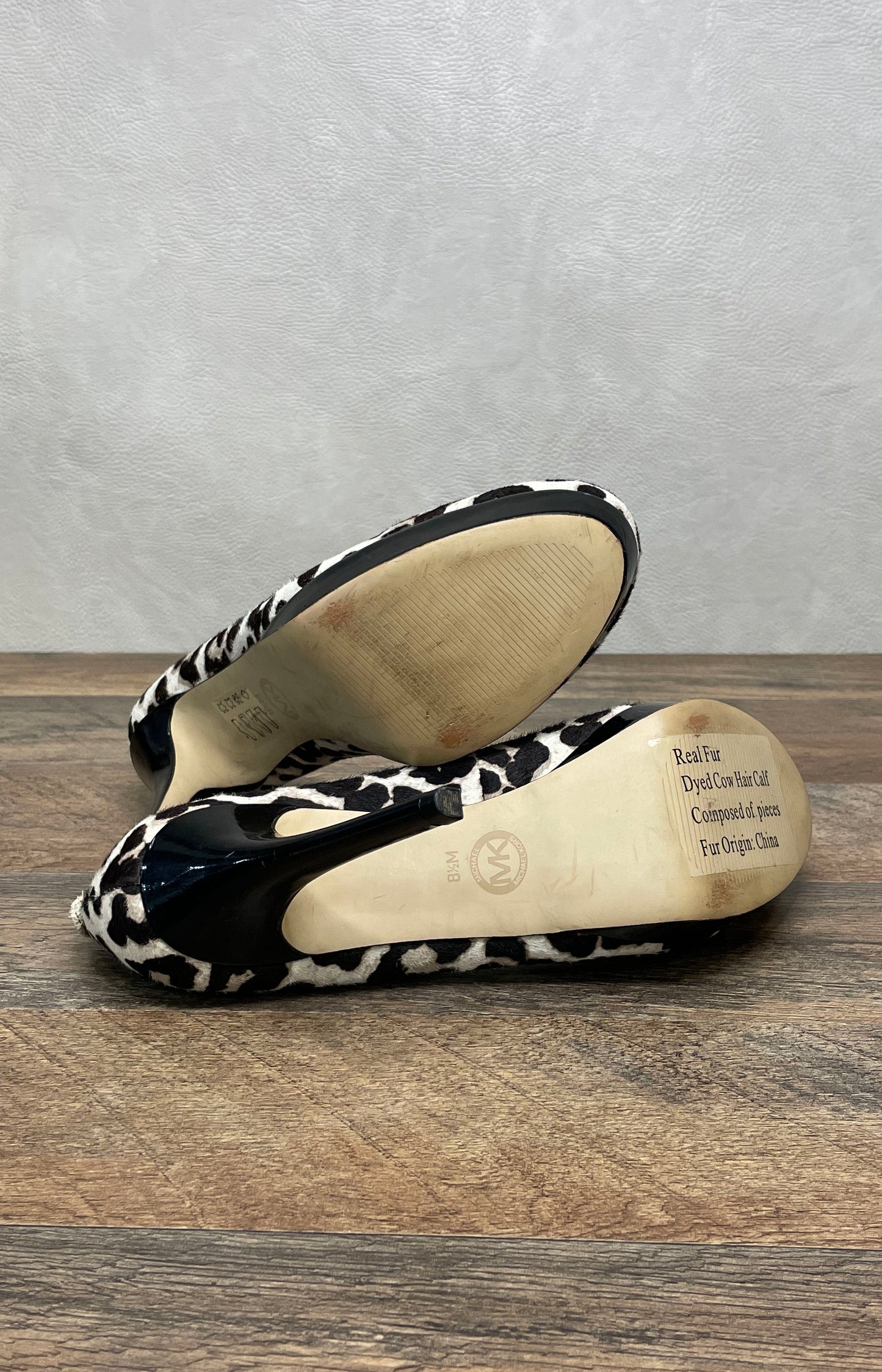 Michael Kors Leopard Print Calf Hair Platform Pump High Heels Size 8.5M