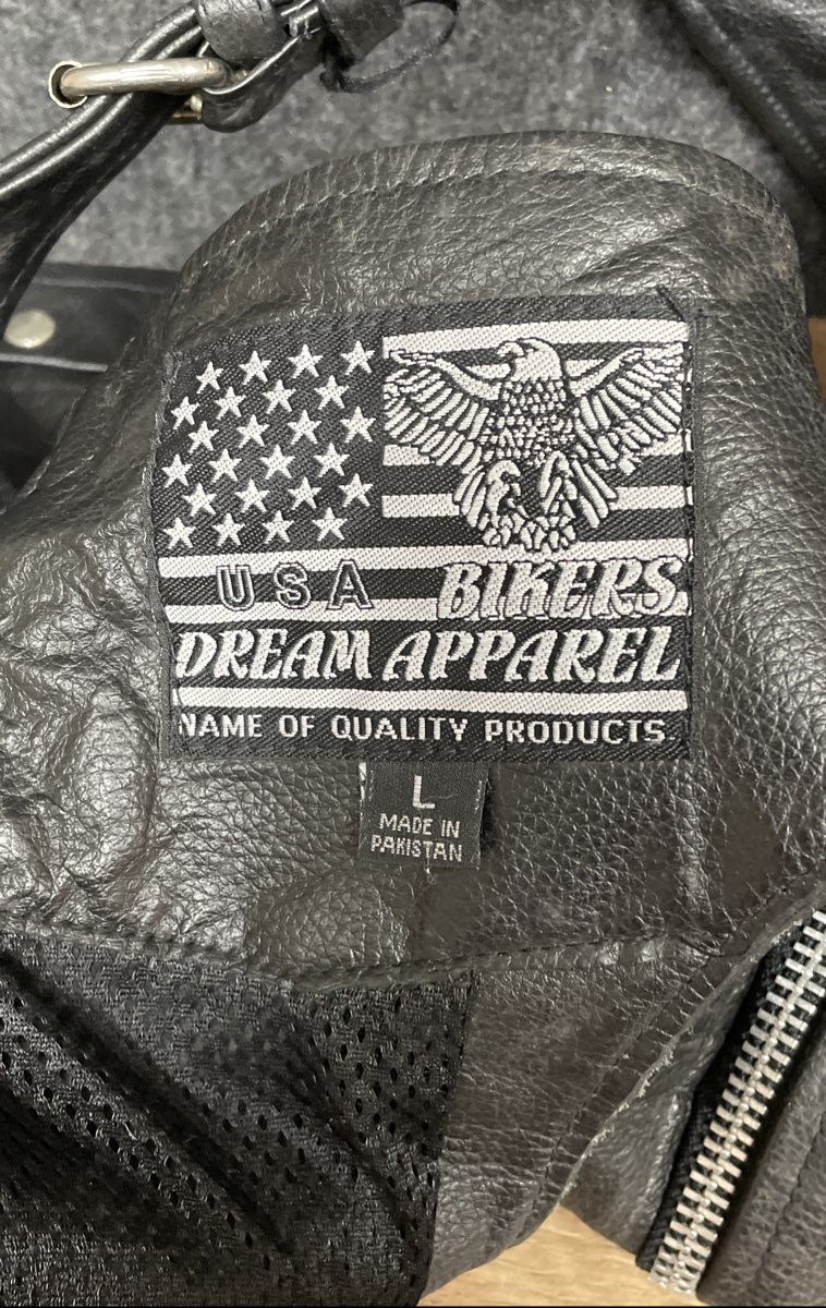 Vintage 90s USA Bikers Dream Apparel Leather Motorcycle Chaps Sz L