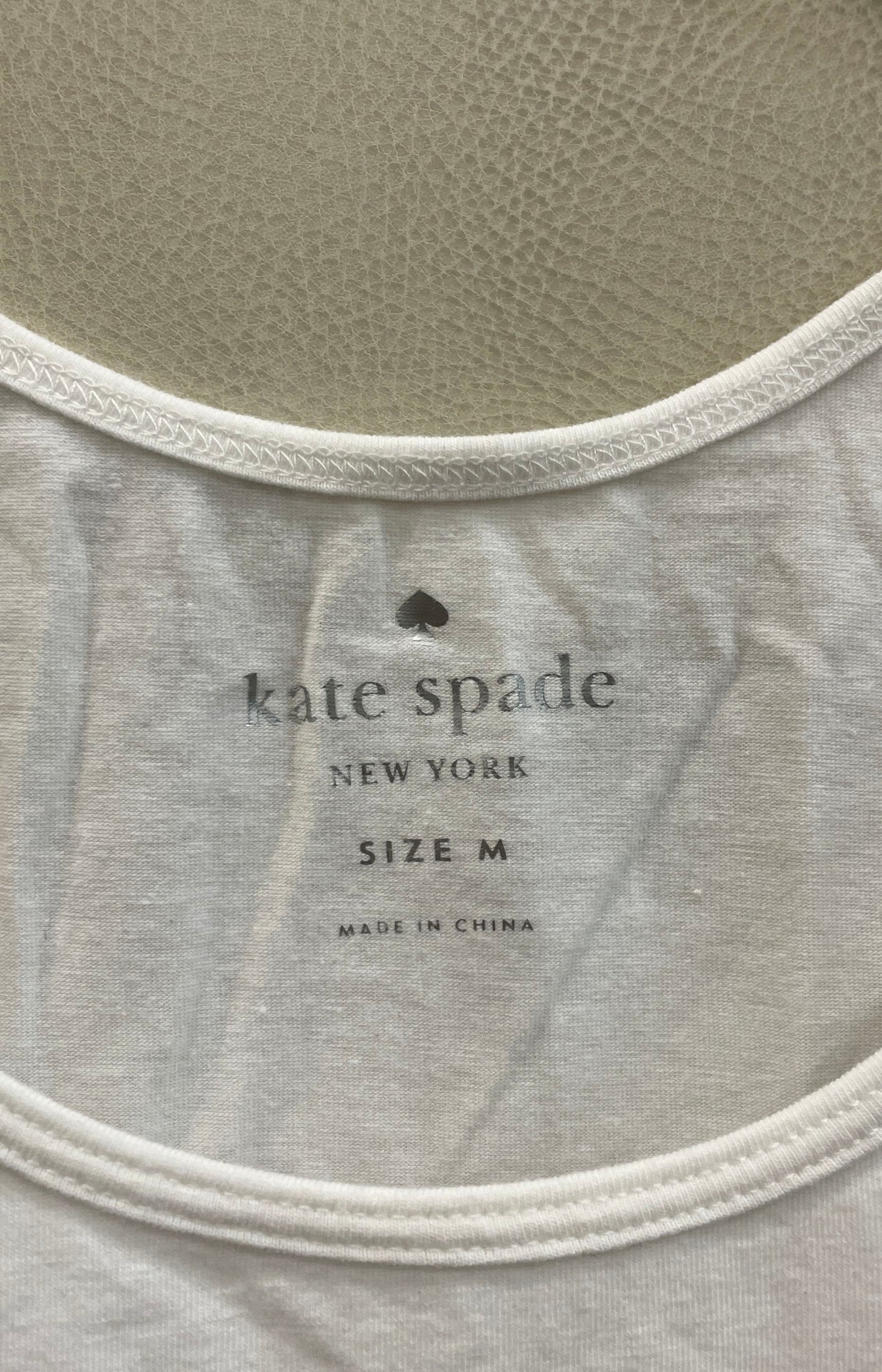 Kate Spade New York Women's White Jump For Joy Graphic Racerback Tank Top Sz M