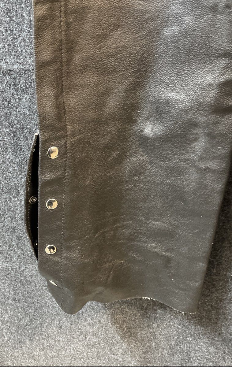 Event Leather Black Leather Motorcycle Chaps Belted Lace Back Sz XXL
