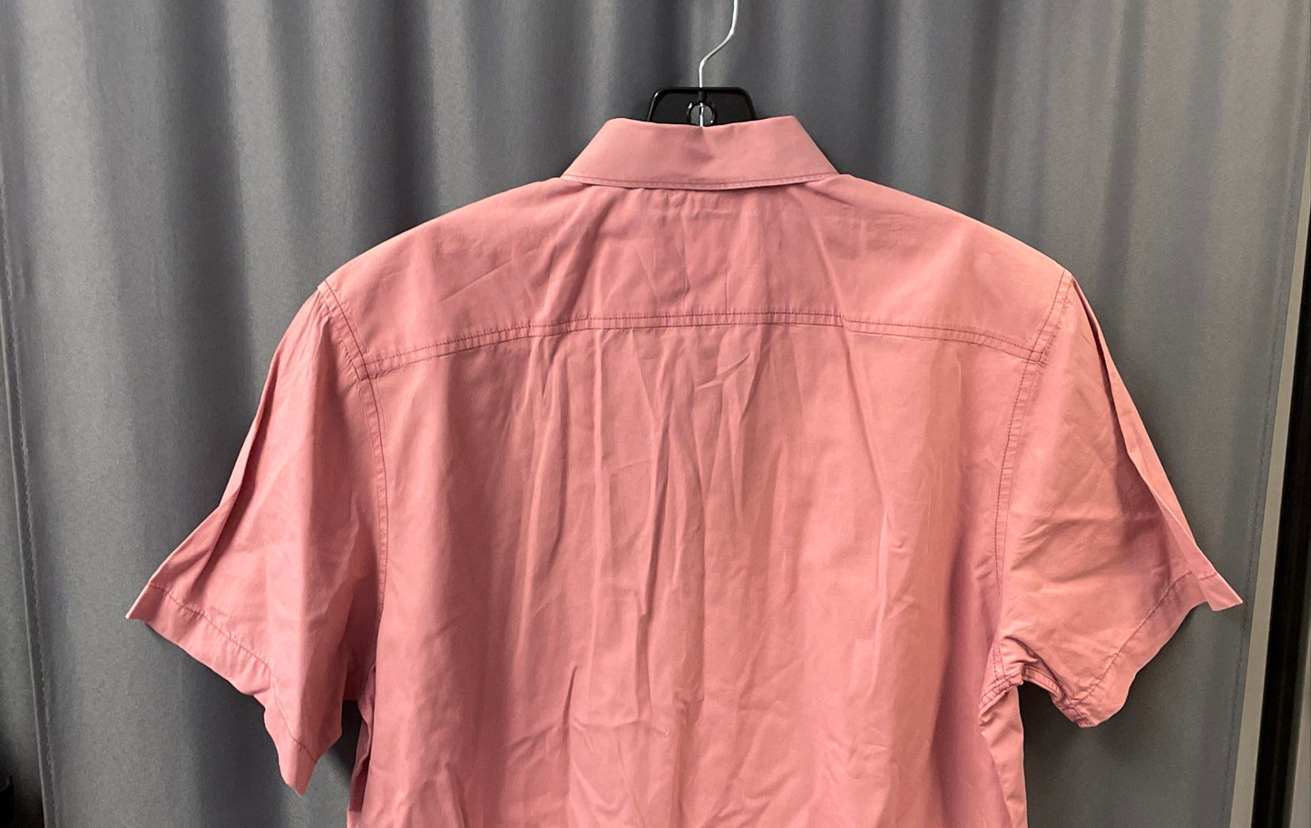 American Rag Men's Short Sleeve Button Down Shirt Pink 100% Cotton Size L