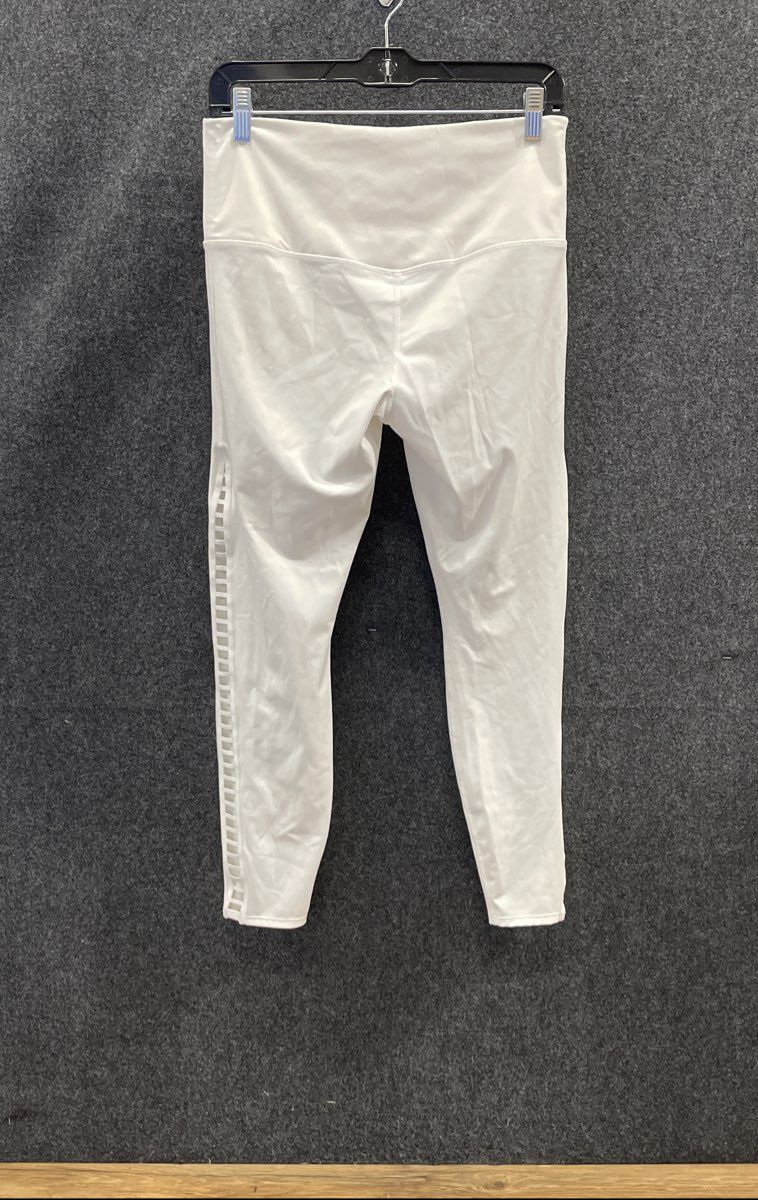 Nike Women's Dri-Fit High Rise White Ladder Side Cutout Leggings Tights Sz L