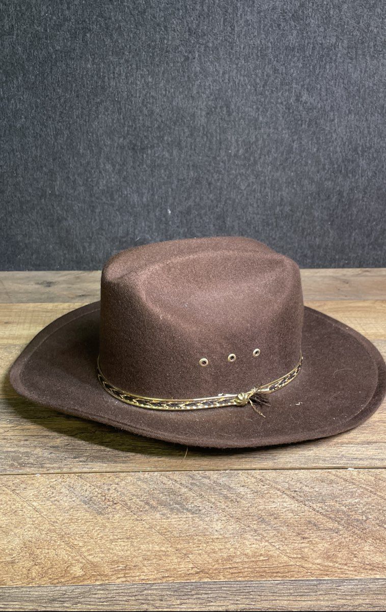 Western Express Men's Dark Brown Faux Felt Cattleman Crease Cowboy Hat