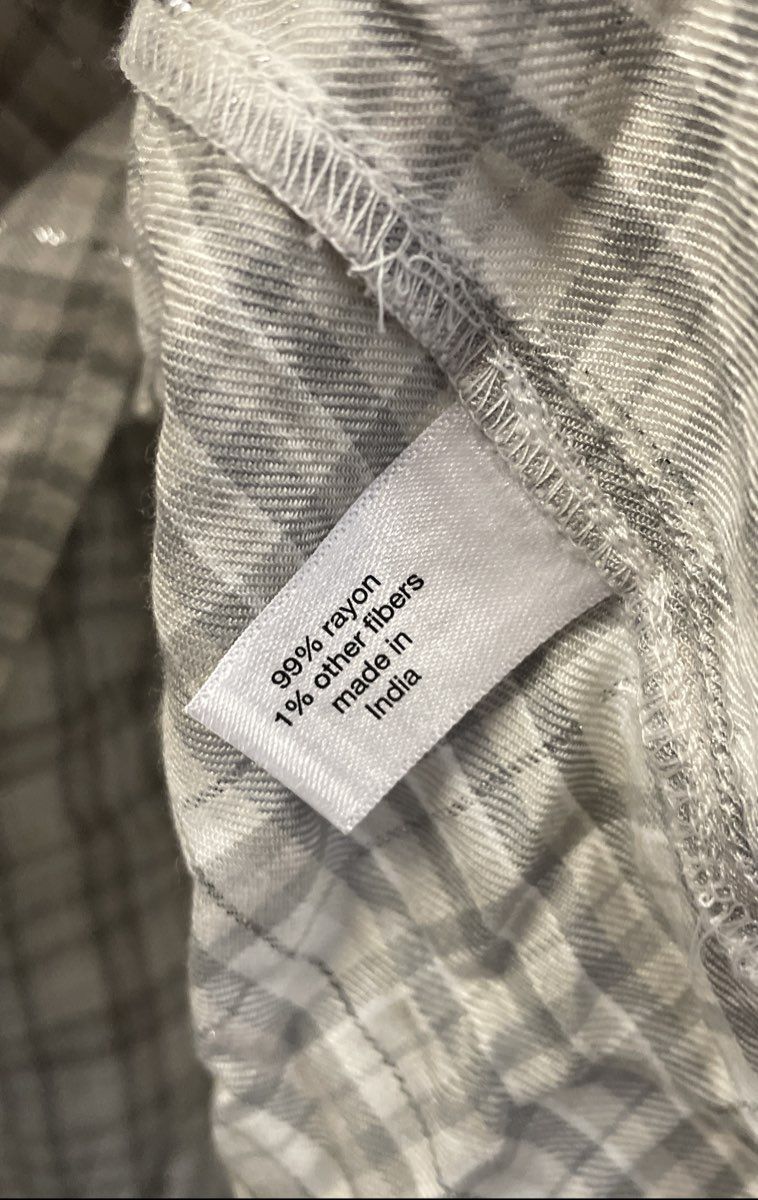 Lane Bryant Women's Gray White Plaid Metallic Tie Front Button Up Shirt Sz 24