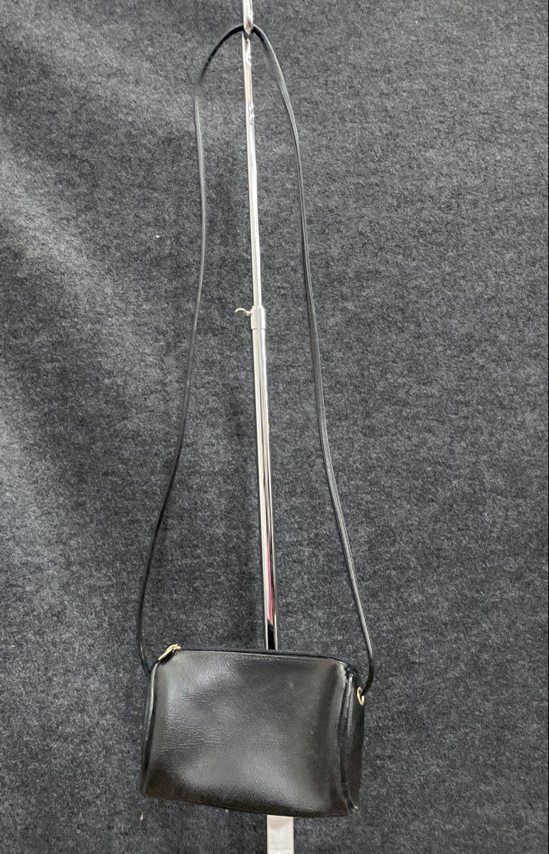 Vintage Liz Claiborne Black Leather Mini Crossbody Bag Gold Hardware