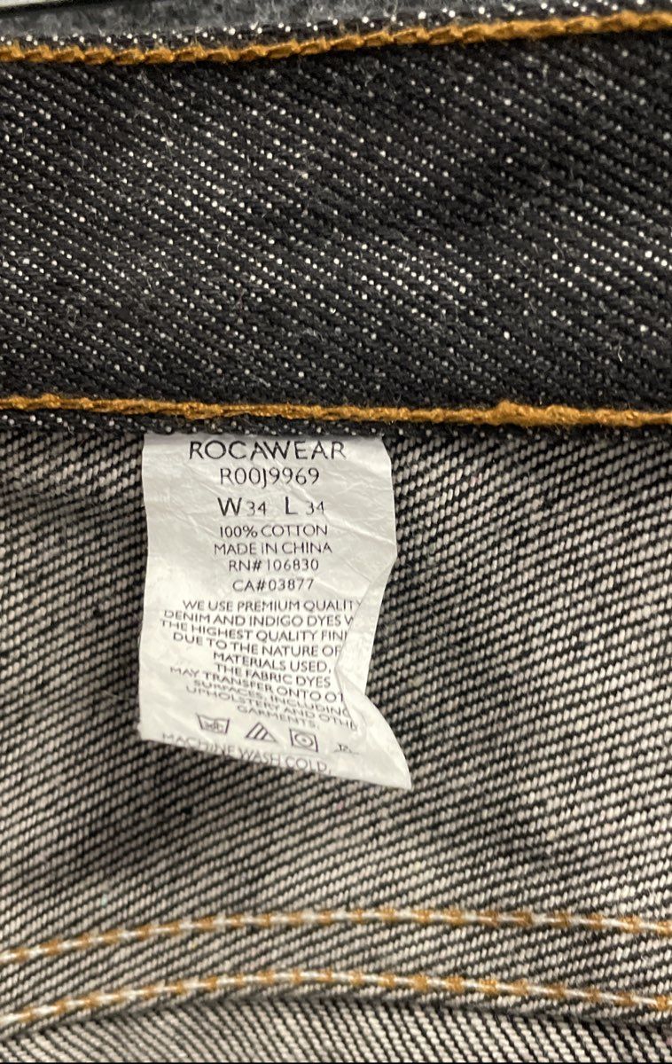 Vintage Y2K Rocawear Men's Dark Indigo Baggy Straight Leg Denim Jeans Sz 34x34