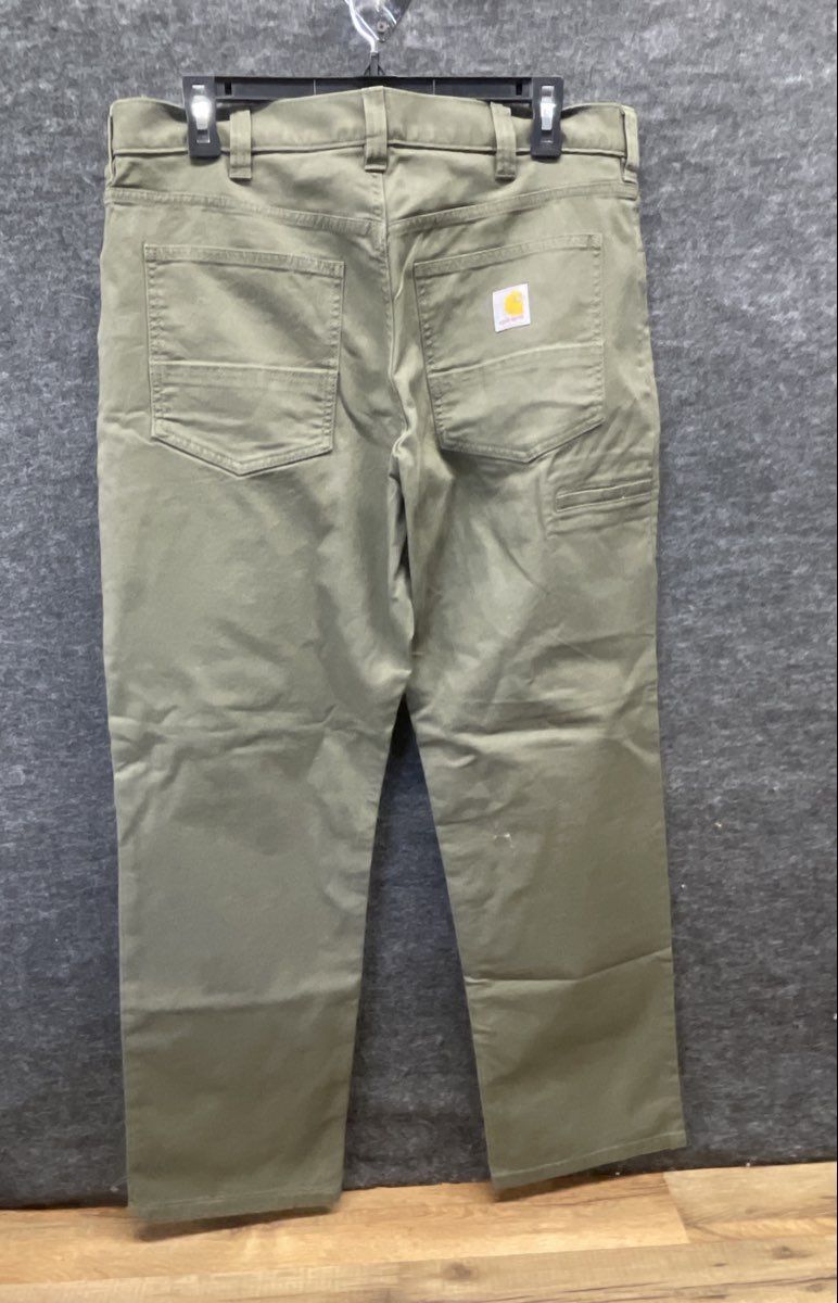 Carhartt Men's Rugged Flex Relaxed Fit Canvas 5-Pocket Work Pants Moss Sz 34x30