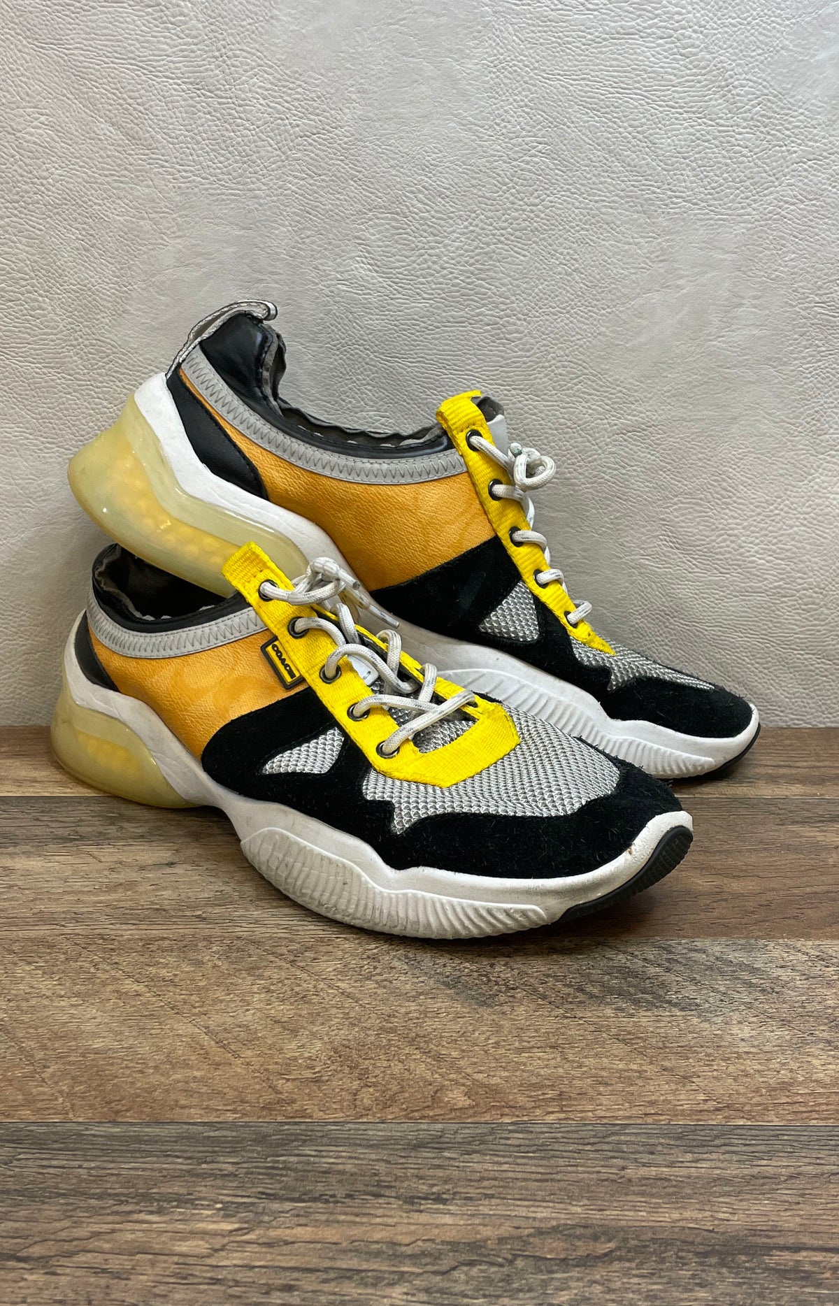 Coach Citysole Runner Yellow Black White Grey Mesh Men's Sneakers Size 11 D