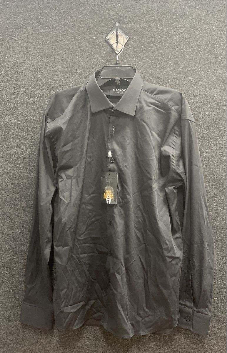 Maceoo Black Label Men's Black Long Sleeve Button Down Dress Shirt NWT Sz XL