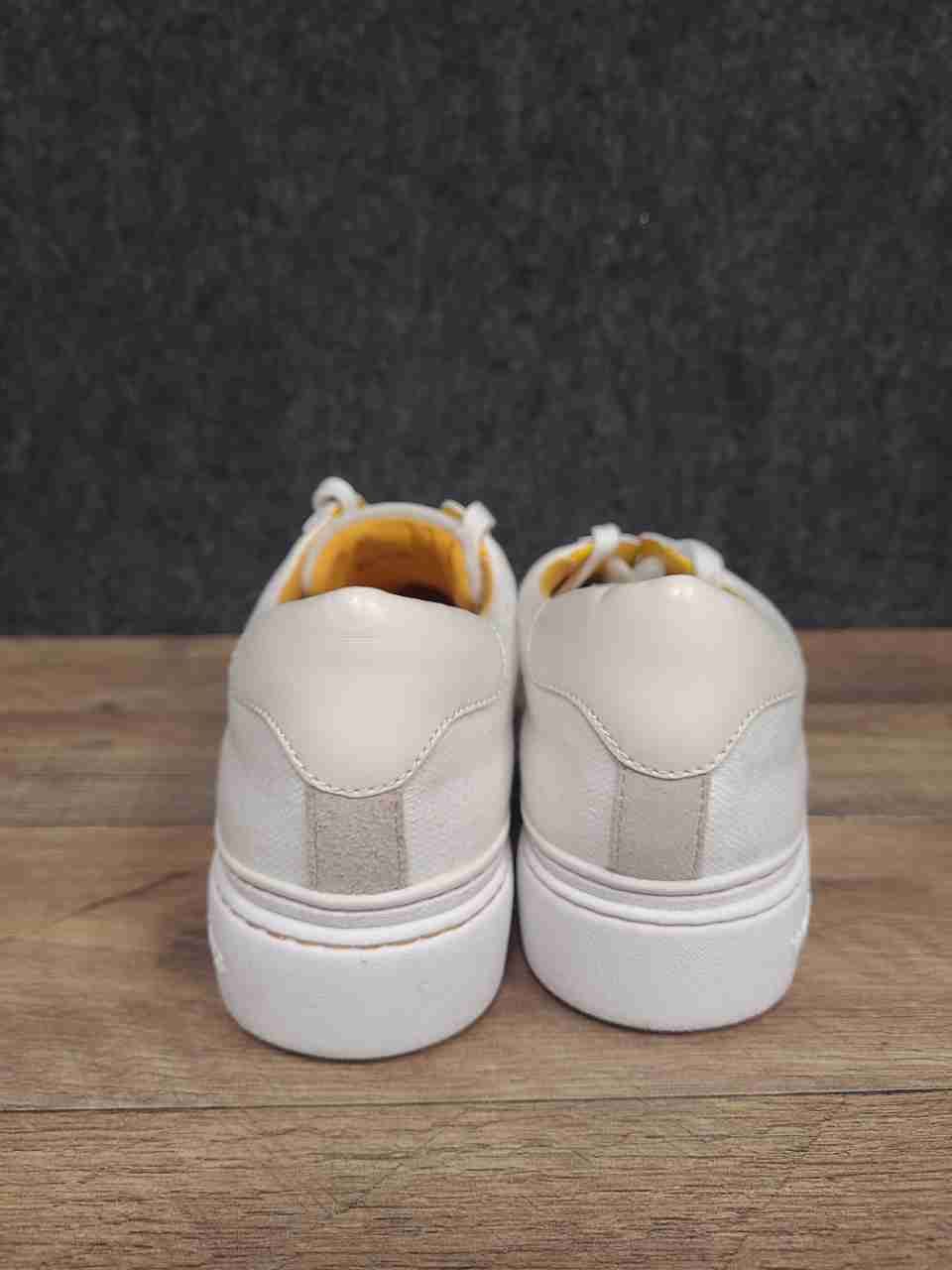 Michael Kors Poppy Platform White Orange Lace Up Sneaker Women's Size 8.5M
