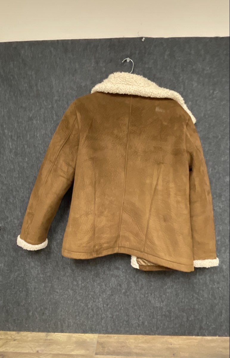 Big Chill Women's Brown Faux Suede Shearling Lined Sherpa Jacket Sz XL
