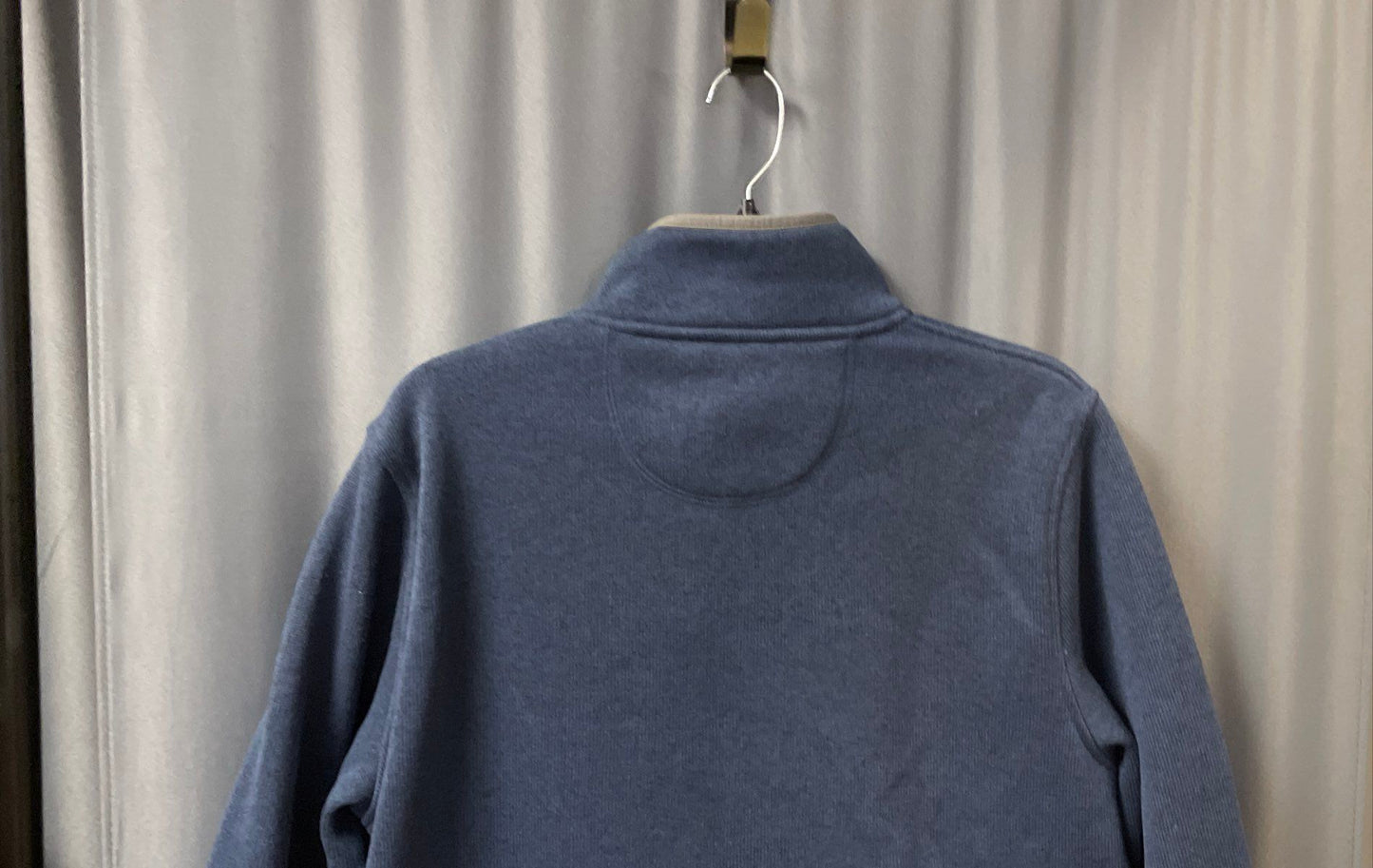 LL Bean Men's Blue Sweater Fleece 1/4 Snap Pullover Slightly Fitted Sz M