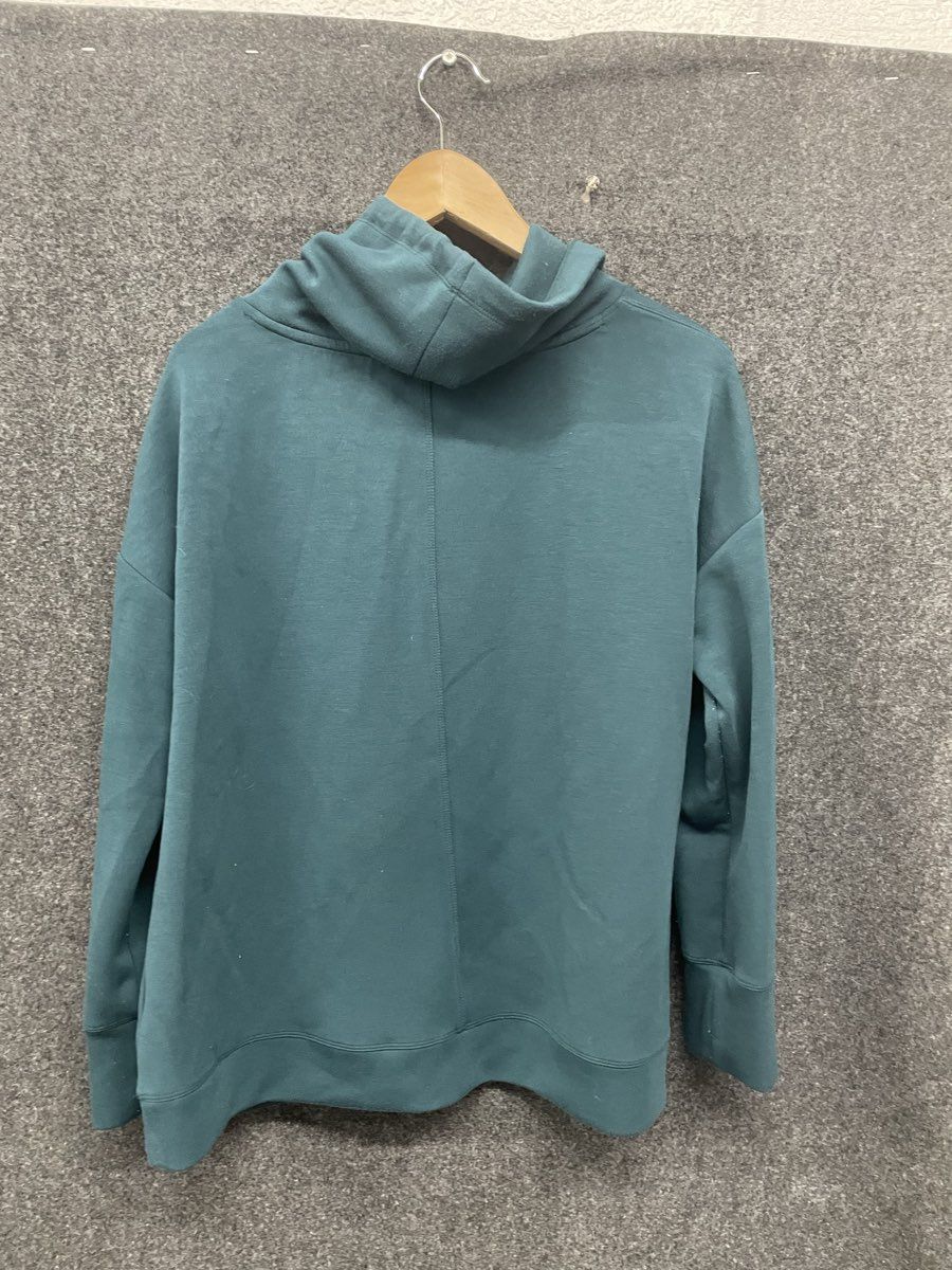 Cable & Gauge Studio Women's Teal Draped Cowl Neck Hoodie Sz XL