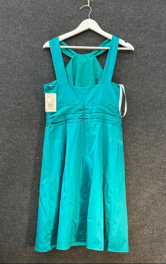David's Bridal Women's Jade Cotton Sateen Y-Neck Bridesmaid Dress NWT Sz 8