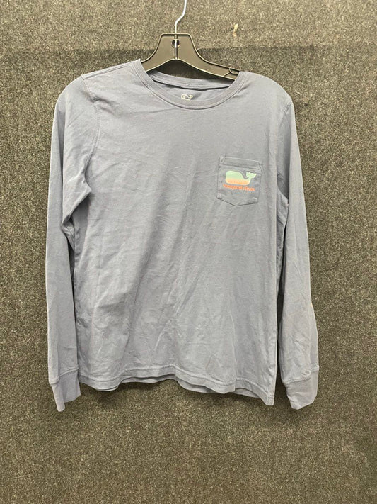 Vineyard Vines Men's Long Sleeve Pocket T-Shirt Blue Gradient Whale Graphic Sz S