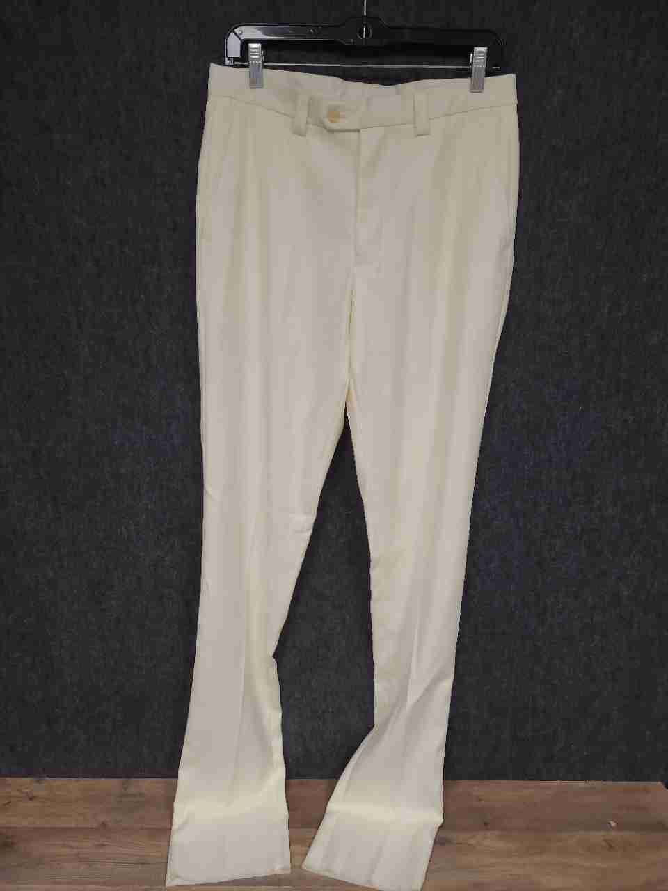 Blu Martini Men's Cream Micropoly Dress Pants NWT Sz 32W