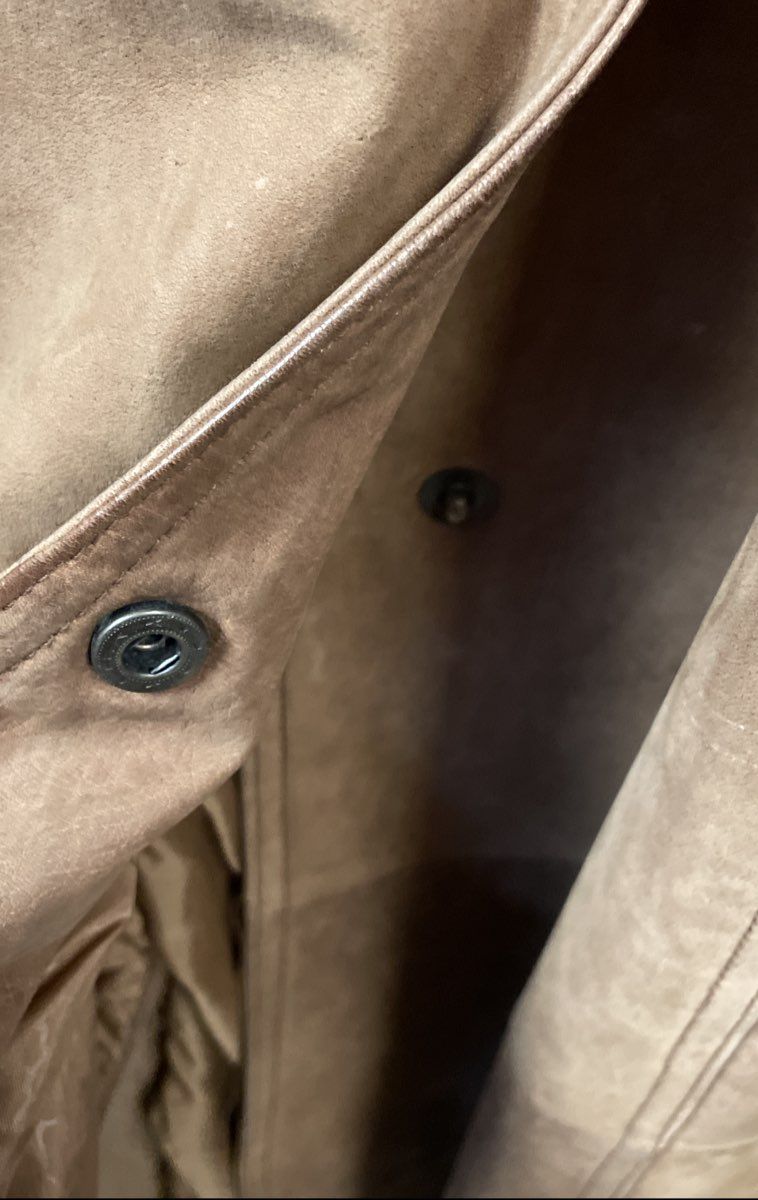 Vintage 90s G-III Men's Brown 100% Leather Long Trench Overcoat Sz 3X