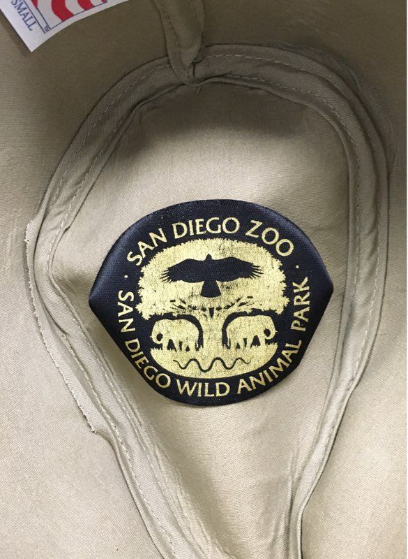 Vintage 90s San Diego Zoo Wild Animal Park Unisex Safari Hat Tan Made in USA Sz