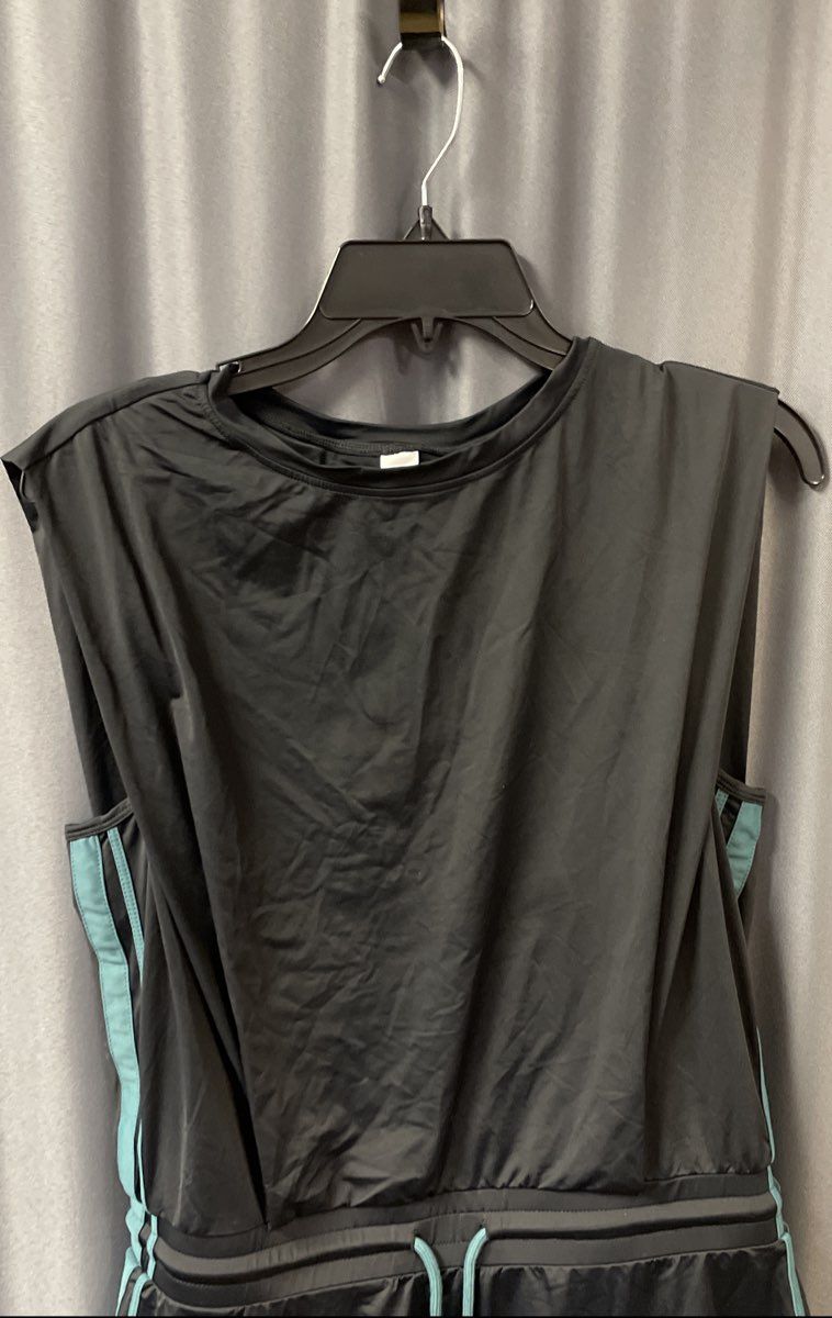 Halara Women's Blue Turquoise Athletic Dress Side Stripe Drawstring NWT Sz L