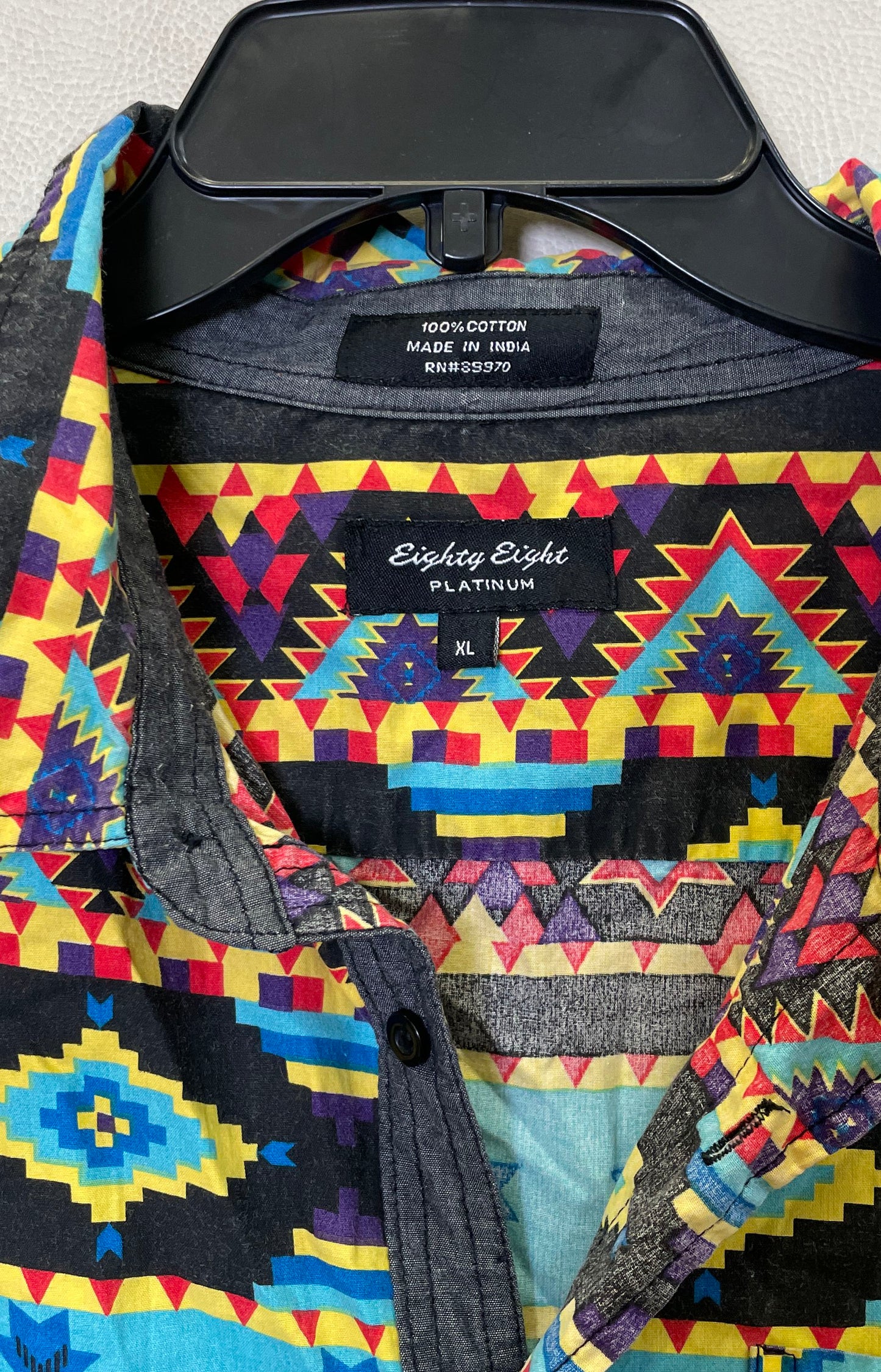 Eighty Eight Platinum Men's XL Aztec Southwestern Geometric Button Down Shirt