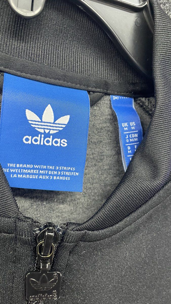 Adidas Originals 3-Stripe Track Jacket Black White Trefoil Full Zip Sz M