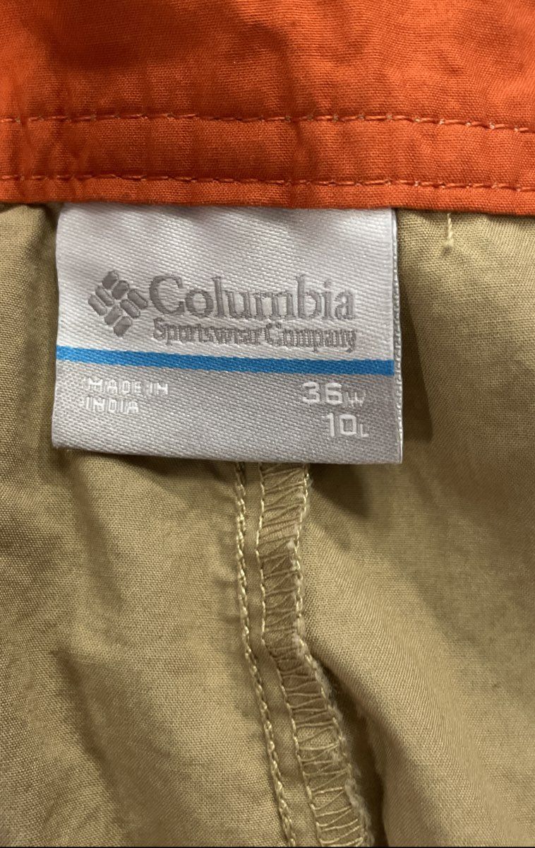 Columbia Men's Washed Out Cotton Shorts Khaki Flat Front Sz 36 AM4471